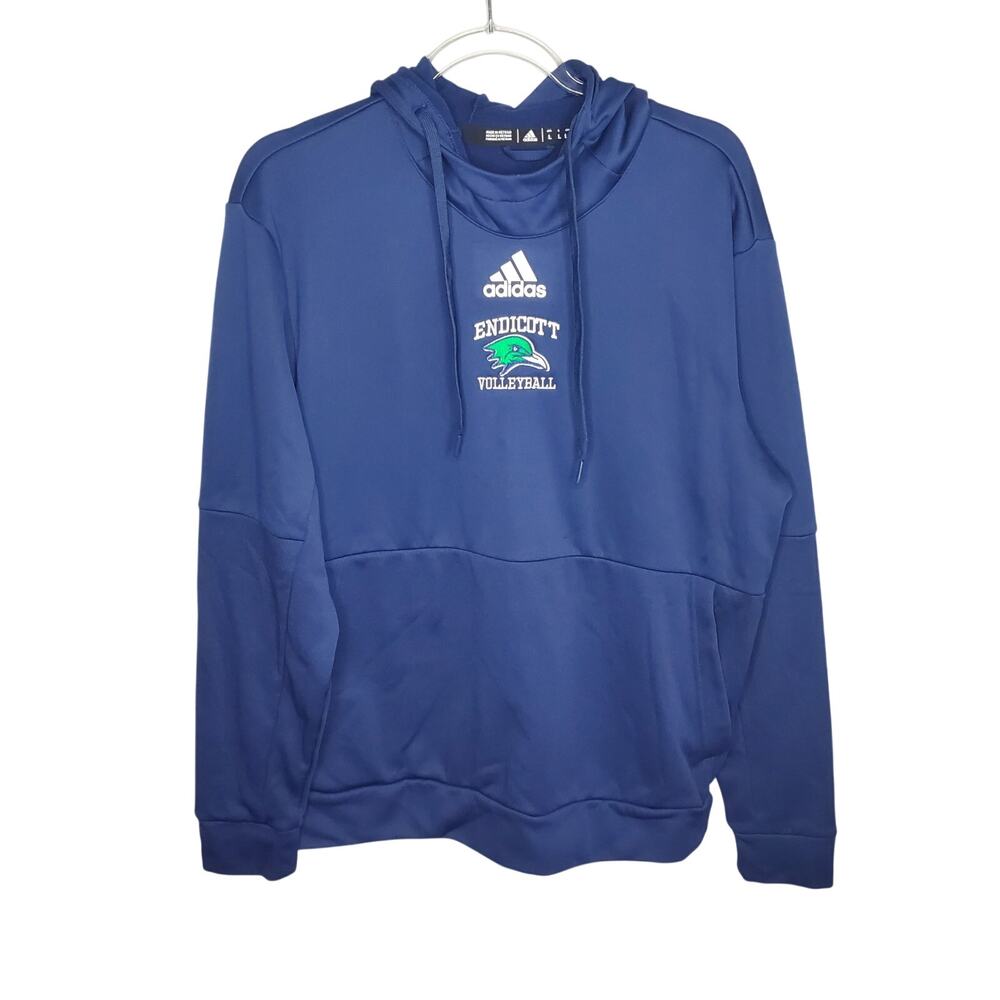 Adidas Endicott College Mascot Volleyball Hoodie Sweatshirt Women's Large Navy